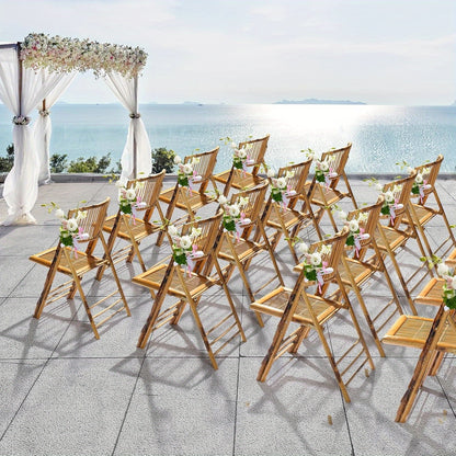 Bonnlo Bamboo Folding Chairs 1\u002F 2\u002F 4 Pack Foldable Dining Wood Chairs for Outdoor Indoor Garden Patio Lawn Porch Wedding Party Event Banquet