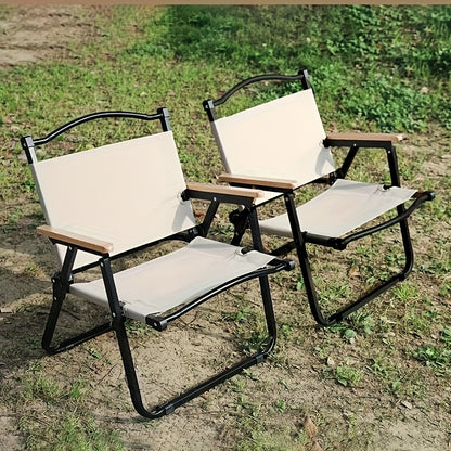 2pcs Oxford Folding Chair 2pcs Oxford Material Folding Camping Chair - Portable for Adults, Suitable for Beaches, Picnics, Backyards, and Barbecue Parties