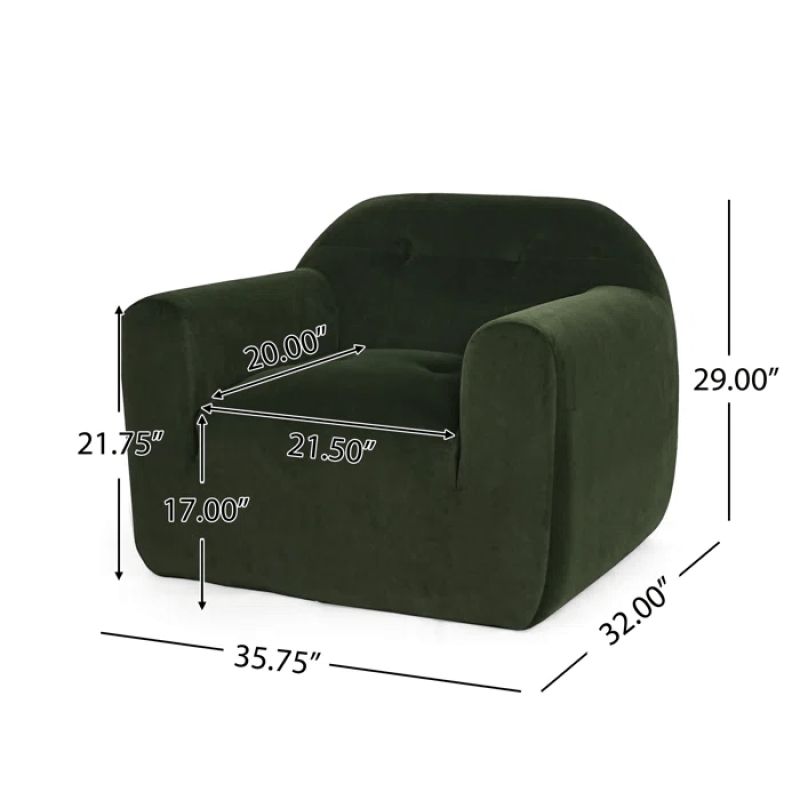 2025 Modern Club Chair - Olive Green Boucle Fabric Accent Chair, No Assembly Required, Sleek Minimalist Design for Living Room, Lounge, Reading Nook - Easy-Clean