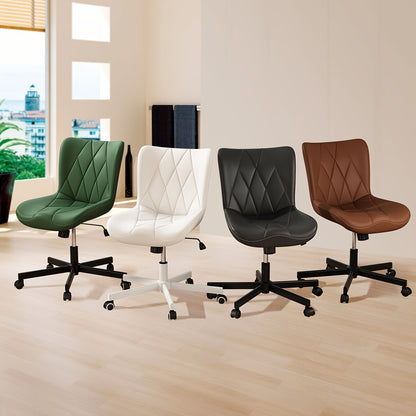 Armless Desk Chair, Morden Home Office Chair No Arms, Adjustable Height & Rocking Computer Gaming Chair, Vanity Chair, Ergonomic Seat Soft Padded Desk Chairs