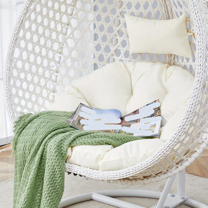 Egg Chair Indoor, Hanging Egg Chair With Stand, Egg Chair Outdoor With Cushions And Pillows, Egg Swing Chair, Stylish Design, Sturdy And Durable, Soft And Comfortable,