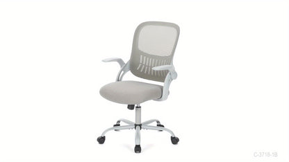 Office Computer Desk Chair, Ergonomic Mid-Back Mesh Rolling Work Swivel Task Chairs with Comfortable Lumbar Support, Wheels, Comfy Flip-up Arms for Home,