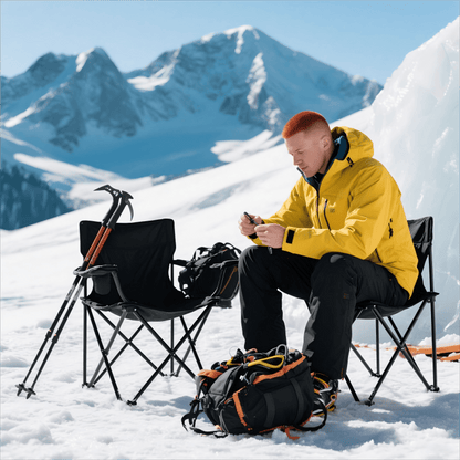 Best Seller in 88 Countries and Regions, 1pc Portable Folding Camping Chair with Armrests & Built-in Cup Holder