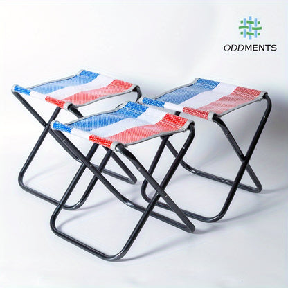 ODDMENTS Portable Folding Camping Chair - Lightweight & Easy to Store, Durable Black Frame