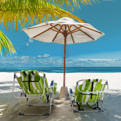1pc Multi-pattern Beach Chair Outdoor Portable Folding Chair Thickened Oxford Fabric Silvery White Aluminum Alloy Bracket Dwarf Beach Vacation Camping Lounger