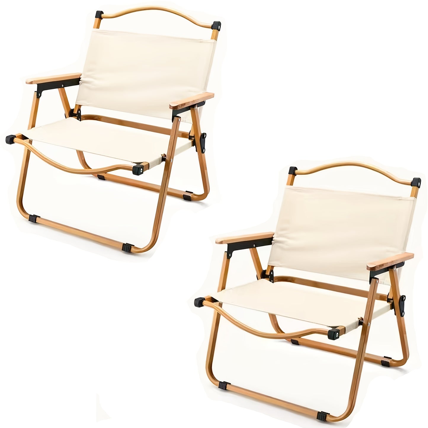 2pcs Oxford Folding Chair 2pcs Oxford Material Folding Camping Chair - Portable for Adults, Suitable for Beaches, Picnics, Backyards, and Barbecue Parties