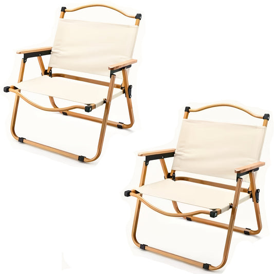 2pcs Oxford Folding Chair 2pcs Oxford Material Folding Camping Chair - Portable for Adults, Suitable for Beaches, Picnics, Backyards, and Barbecue Parties