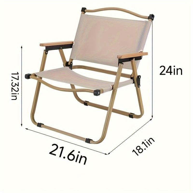 2pcs Oxford Folding Chair 2pcs Oxford Material Folding Camping Chair - Portable for Adults, Suitable for Beaches, Picnics, Backyards, and Barbecue Parties