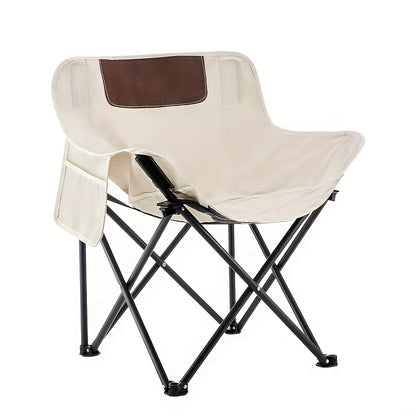 SUNCOJIA Portable Folding Camping Chair, Steel Frame with Oxford Fabric Cover, Backrest Moon Chair for Fishing, Hiking, and Travel, Compact and Durable Design,
