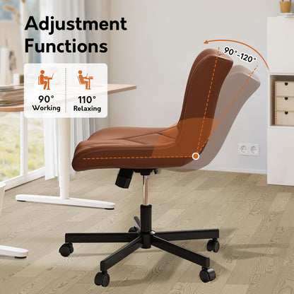 Armless Desk Chair, Morden Home Office Chair No Arms, Adjustable Height & Rocking Computer Gaming Chair, Vanity Chair, Ergonomic Seat Soft Padded Desk Chairs