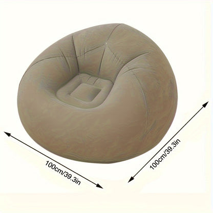 1pc Soybean Bag Chair, Inflatable Sofa Chair, Soft, Comfortable, Outdoor, Lazy Seat, Tatami Chair, Sofa Cover, Lazy Sofa, Circular Single Sofa, Living Room,