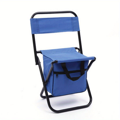 1pc Heavy-Duty Foldable Camping Chair with Portable Compact Foldable Design, Lightweight Portable Outdoor Chair with Sturdy Steel Frame & Oxford Fabric Seat - for Beach,
