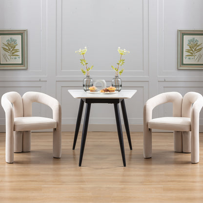 Set Of 2pcs Contemporary Designed Velvet Fabric Upholstered Accent\u002FDining Chair\u002FBarrel Side Chairs Kitchen Armchair for Living Room