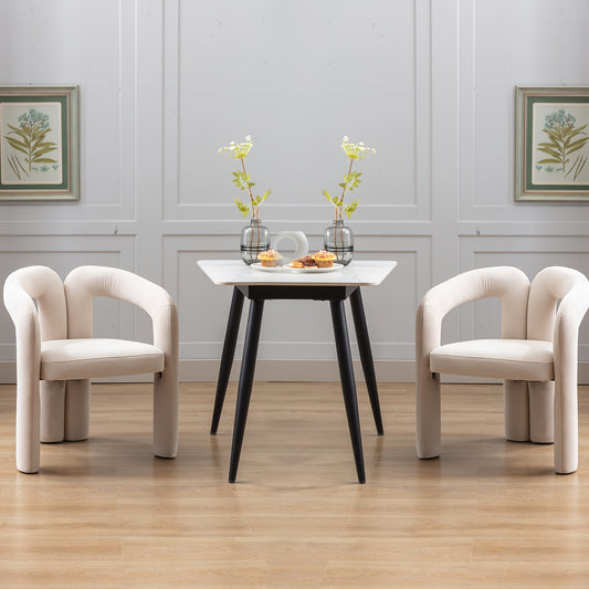 Set Of 2pcs Contemporary Designed Velvet Fabric Upholstered Accent\u002FDining Chair\u002FBarrel Side Chairs Kitchen Armchair for Living Room