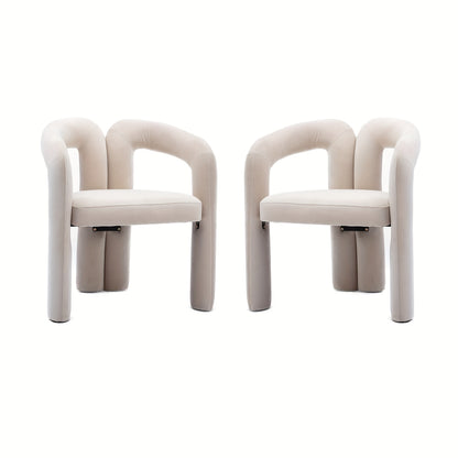 Set Of 2pcs Contemporary Designed Velvet Fabric Upholstered Accent\u002FDining Chair\u002FBarrel Side Chairs Kitchen Armchair for Living Room