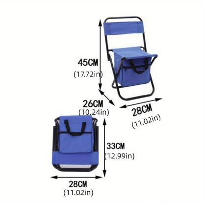 1pc Heavy-Duty Foldable Camping Chair with Portable Compact Foldable Design, Lightweight Portable Outdoor Chair with Sturdy Steel Frame & Oxford Fabric Seat - for Beach,