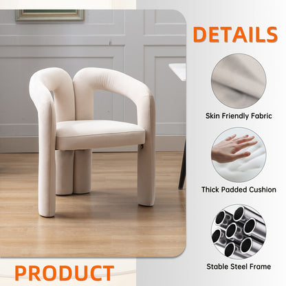 Set Of 2pcs Contemporary Designed Velvet Fabric Upholstered Accent\u002FDining Chair\u002FBarrel Side Chairs Kitchen Armchair for Living Room