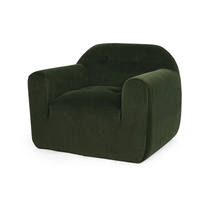 2025 Modern Club Chair - Olive Green Boucle Fabric Accent Chair, No Assembly Required, Sleek Minimalist Design for Living Room, Lounge, Reading Nook - Easy-Clean
