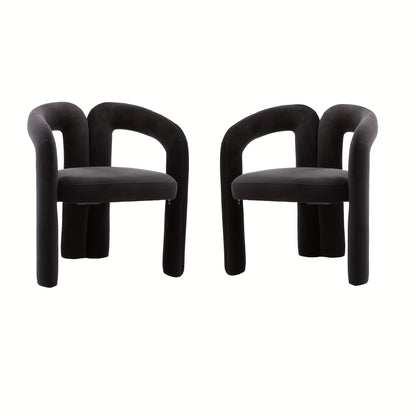 Set Of 2pcs Contemporary Designed Velvet Fabric Upholstered Accent\u002FDining Chair\u002FBarrel Side Chairs Kitchen Armchair for Living Room