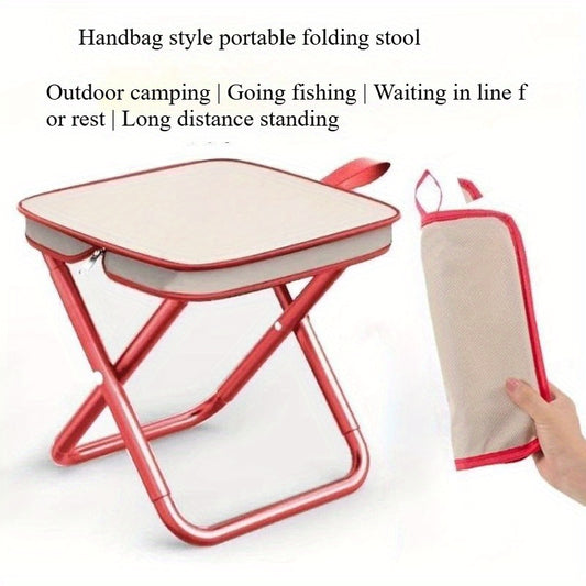 Lightweight Portable Folding Chair - Compact Travel Seat with Iron Alloy Frame, 3-Step Swivel Design for Outdoor Camping, Picnic, and Fishing Enthusiasts,